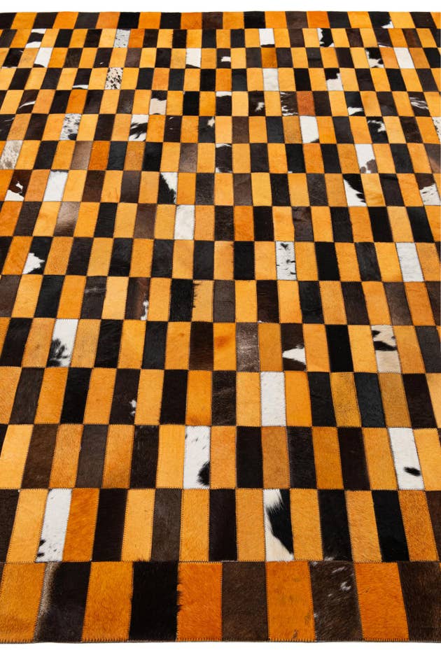 Detail image of 8' 1 x 9' 11 Cowhide - Patchwork Rug