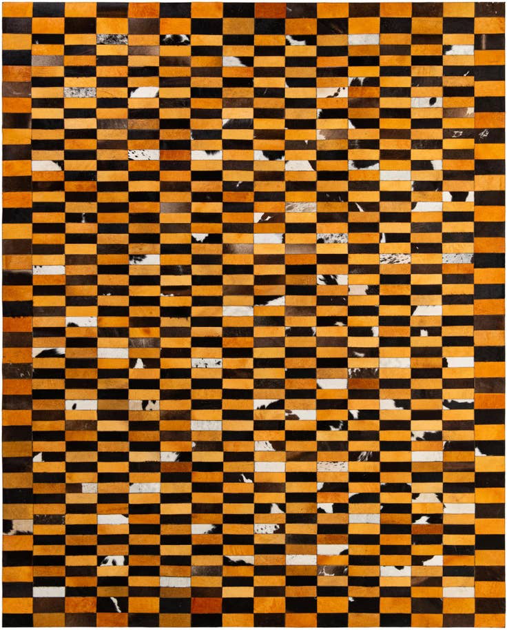 Detail image of 8' 1 x 9' 11 Cowhide - Patchwork Rug