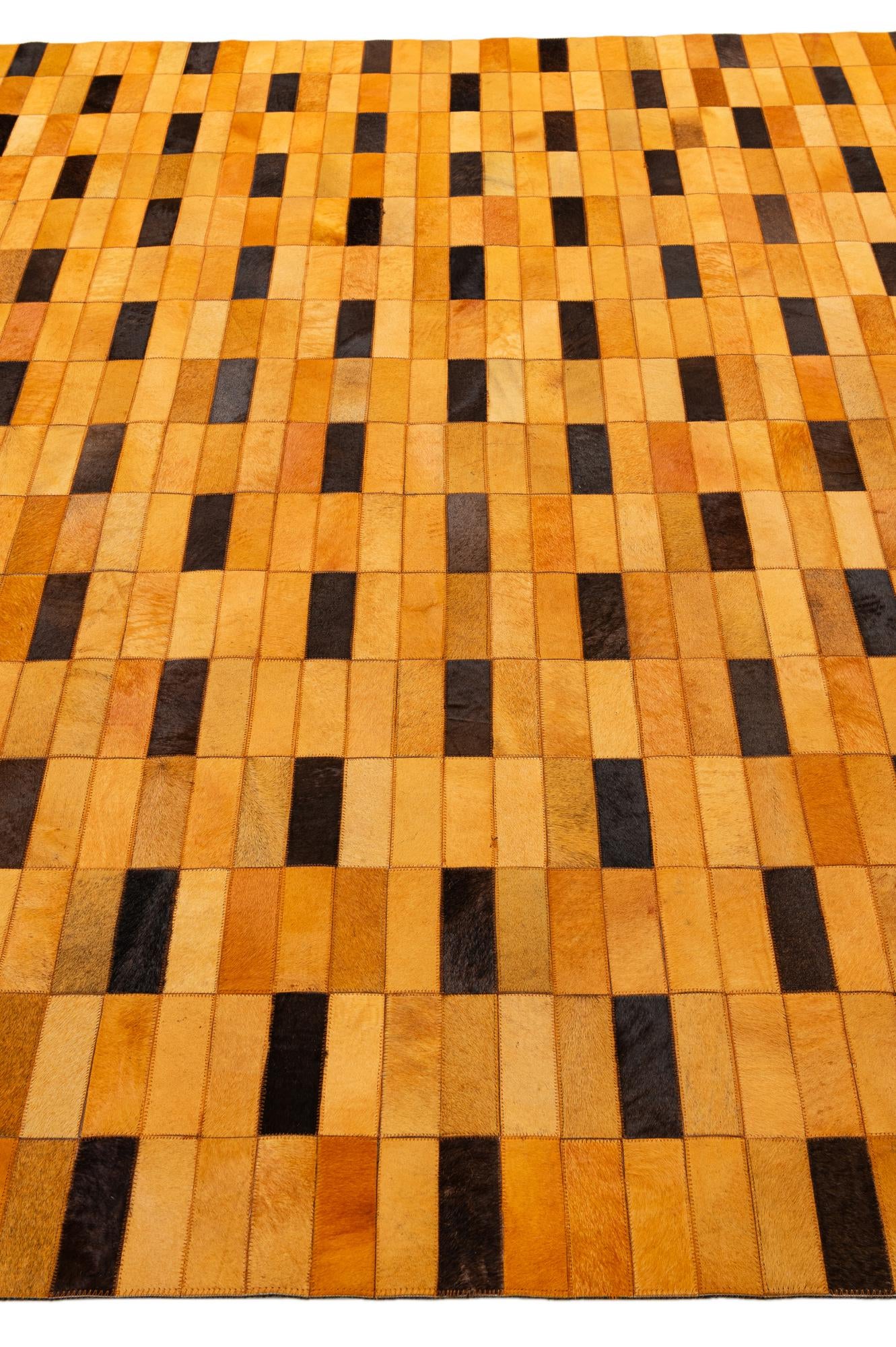 8' 1 x 10' Cowhide - Patchwork Rug