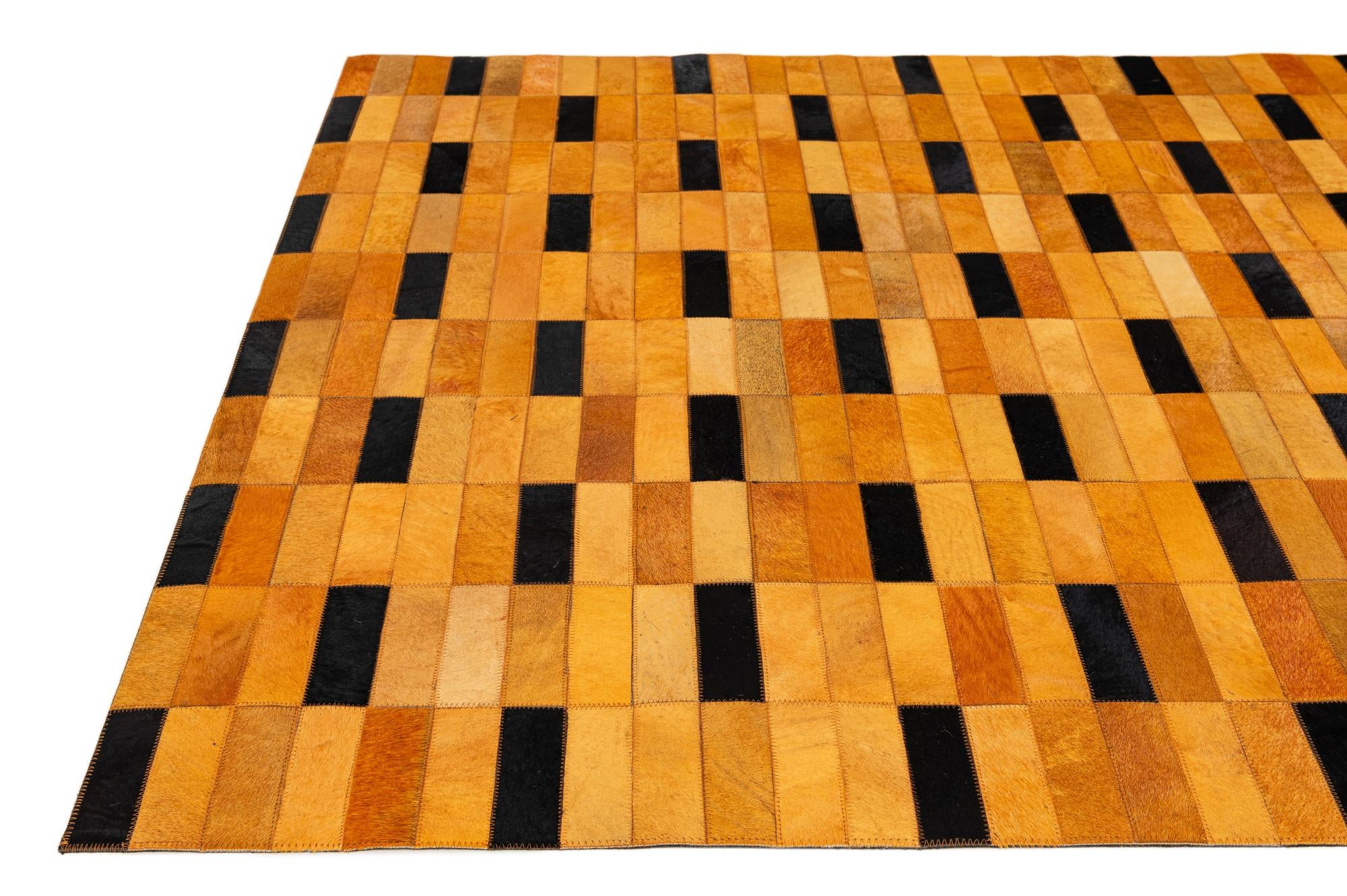 4' 11 x 8' 1 Cowhide - Patchwork Rug