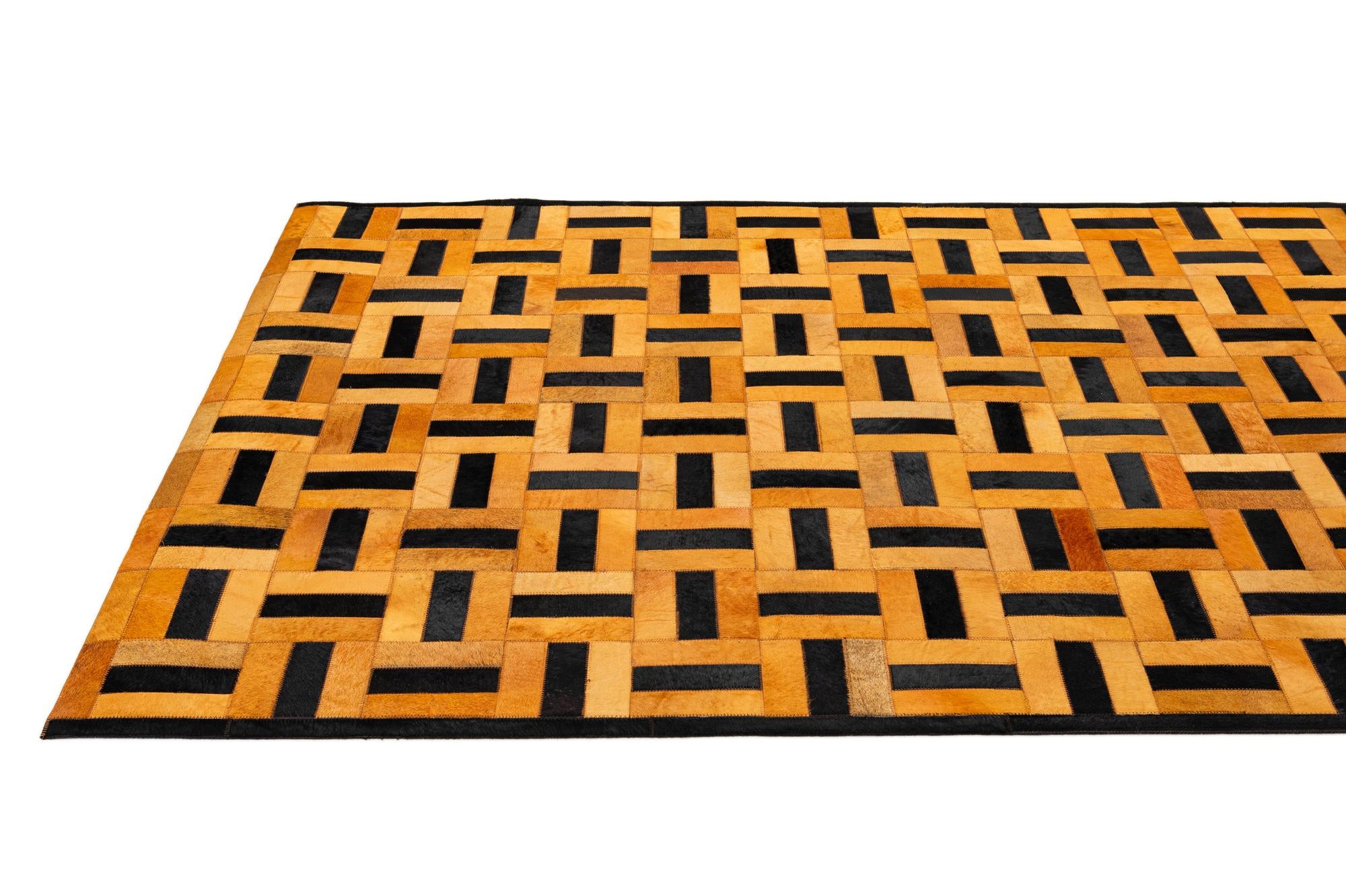 5' 2 x 8' 1 Cowhide - Patchwork Rug