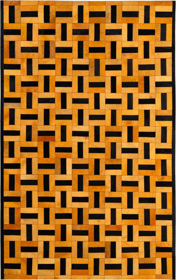 Detail image of 5' 2 x 8' 1 Cowhide - Patchwork Rug