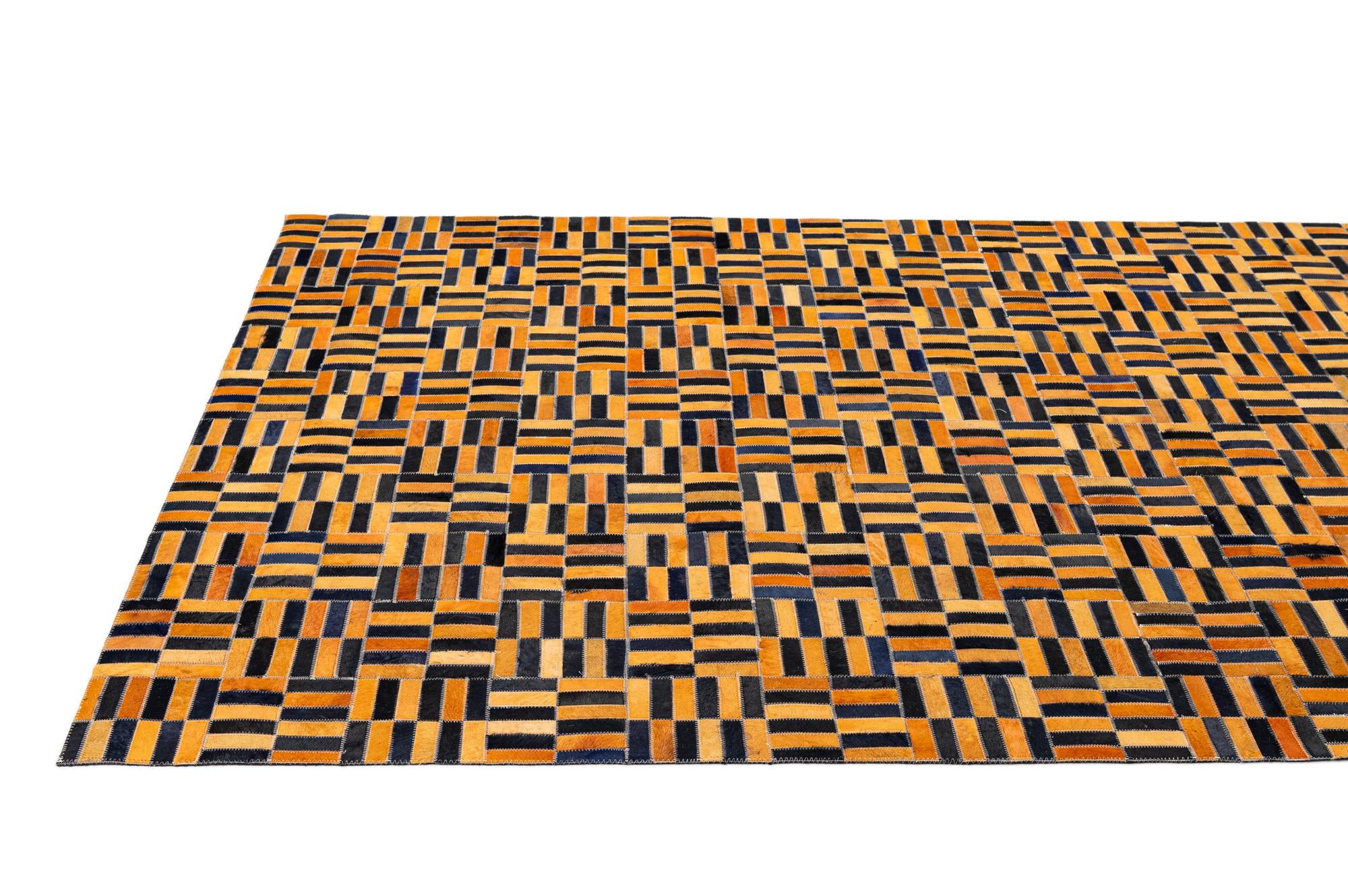 5' 1 x 8' Cowhide - Patchwork Rug