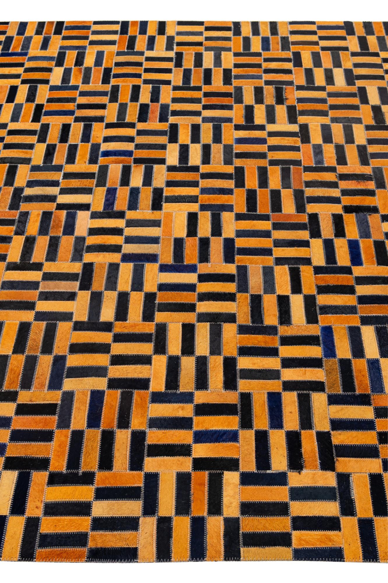 5' 1 x 8' Cowhide - Patchwork Rug