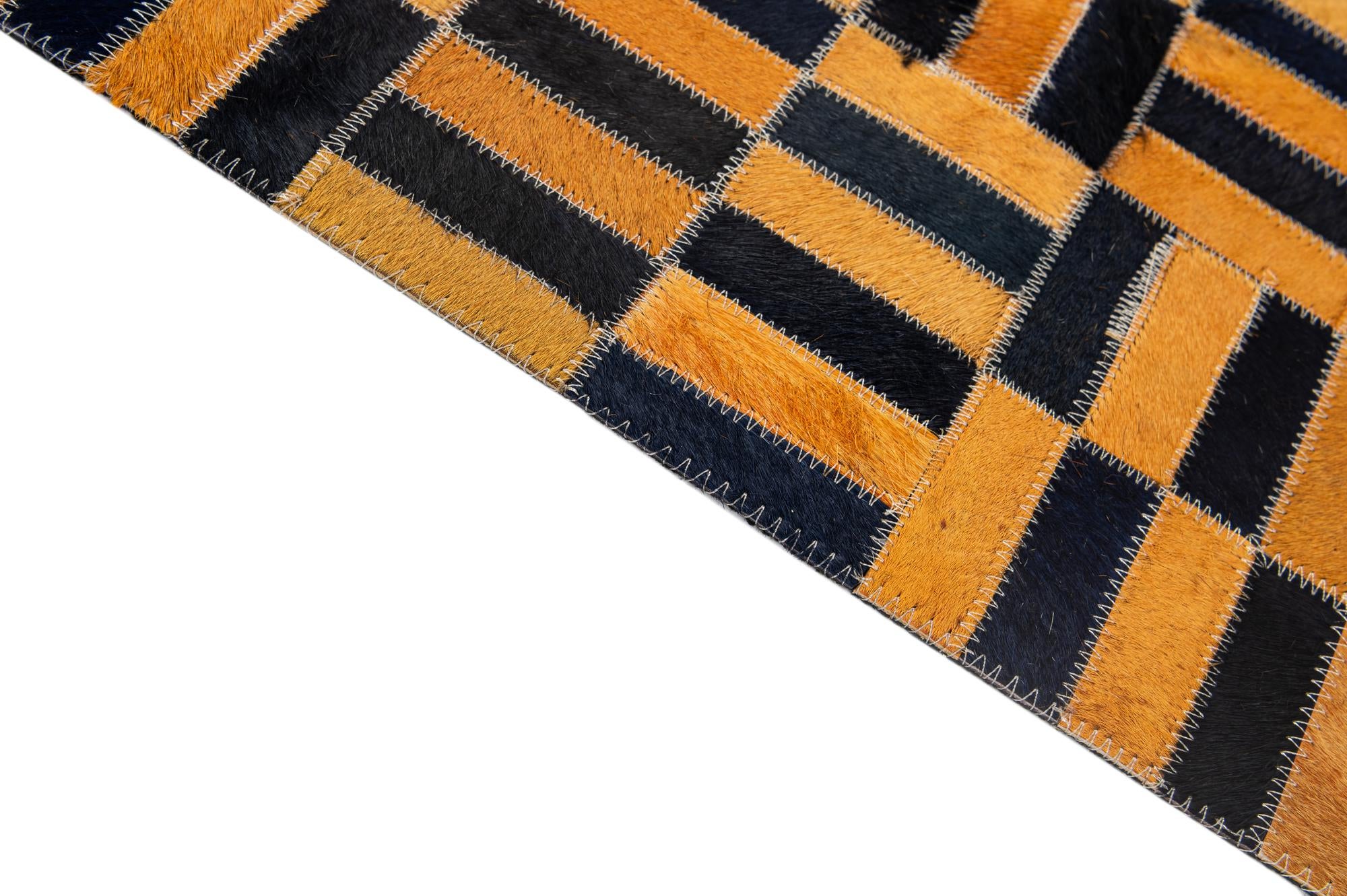5' 1 x 8' Cowhide - Patchwork Rug
