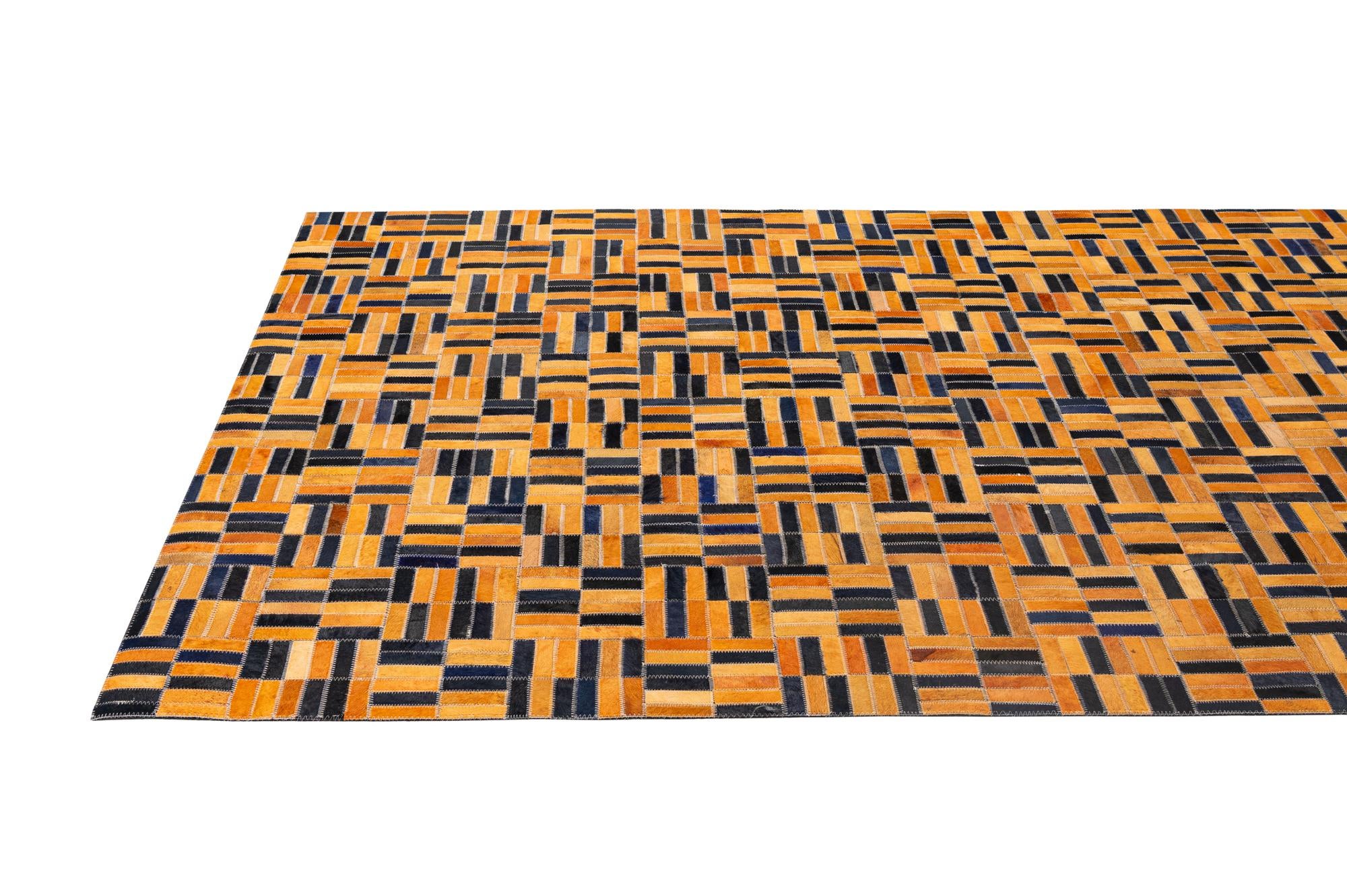 5' 1 x 8' Cowhide - Patchwork Rug