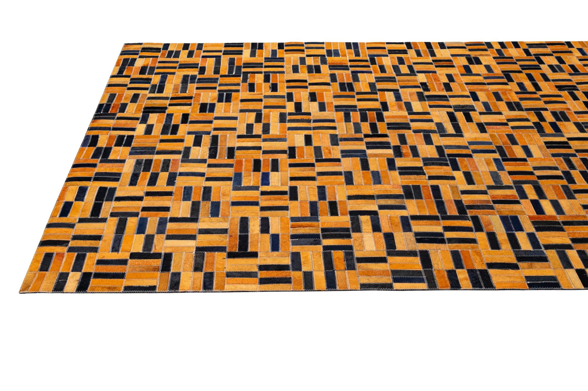 5' 1 x 8' Cowhide - Patchwork Rug