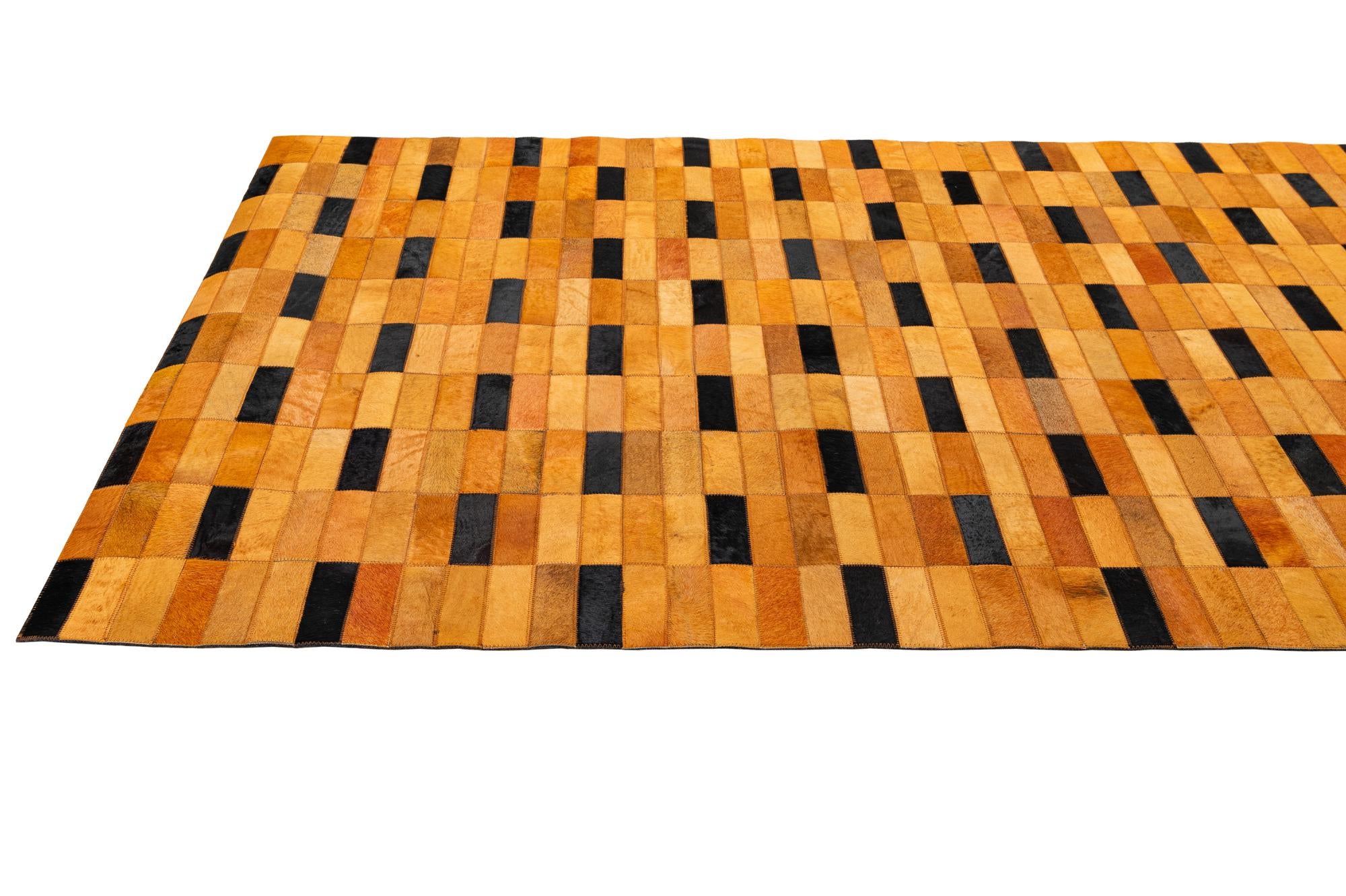 4' 11 x 8' Cowhide - Patchwork Rug