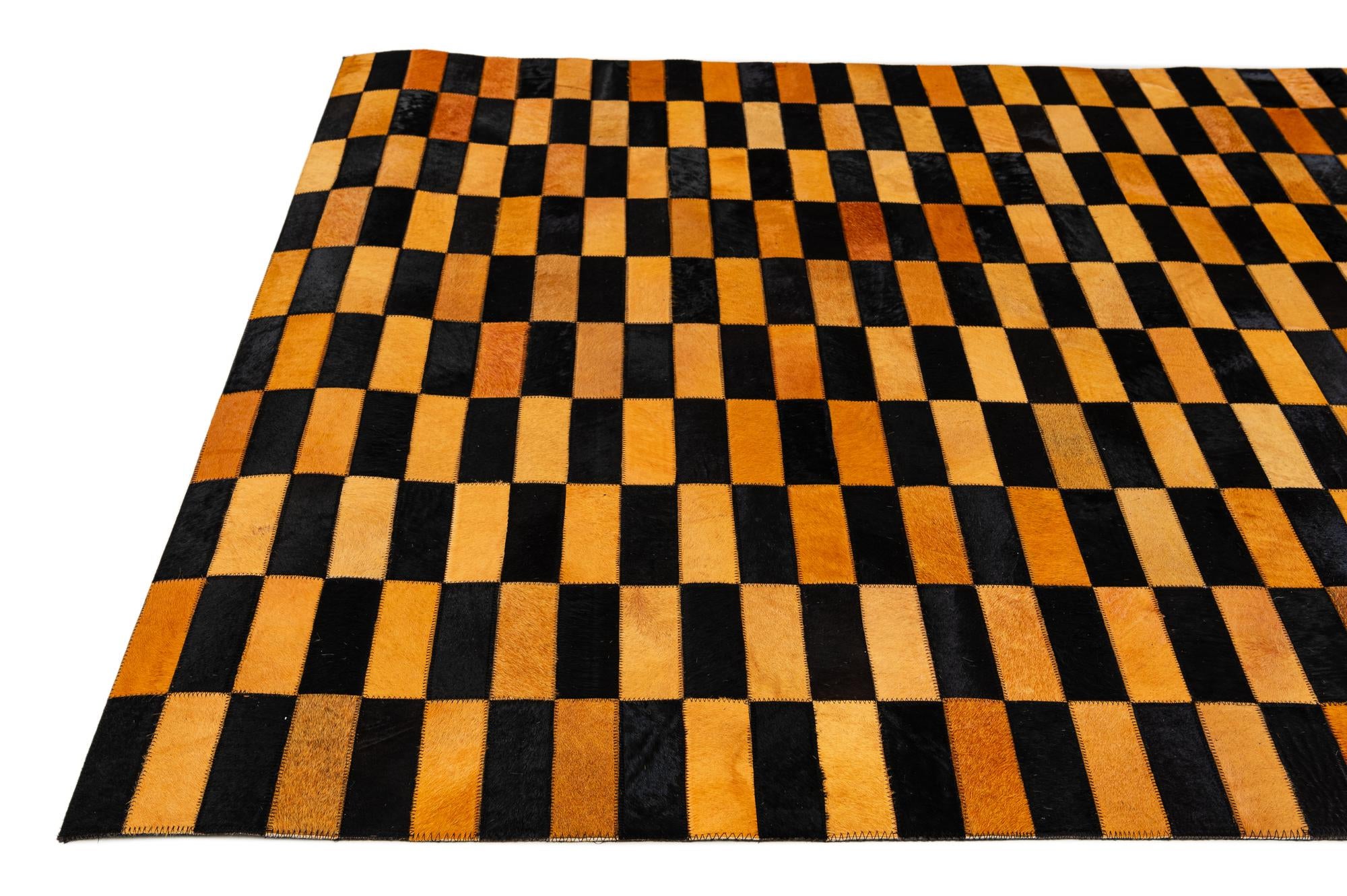 4' 11 x 8' Cowhide - Patchwork Rug