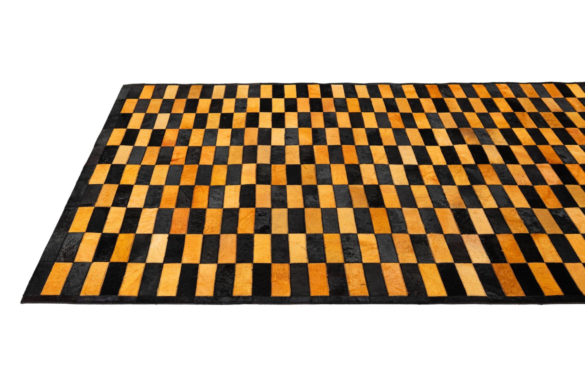 5' 2 x 8' 1 Cowhide - Patchwork Rug