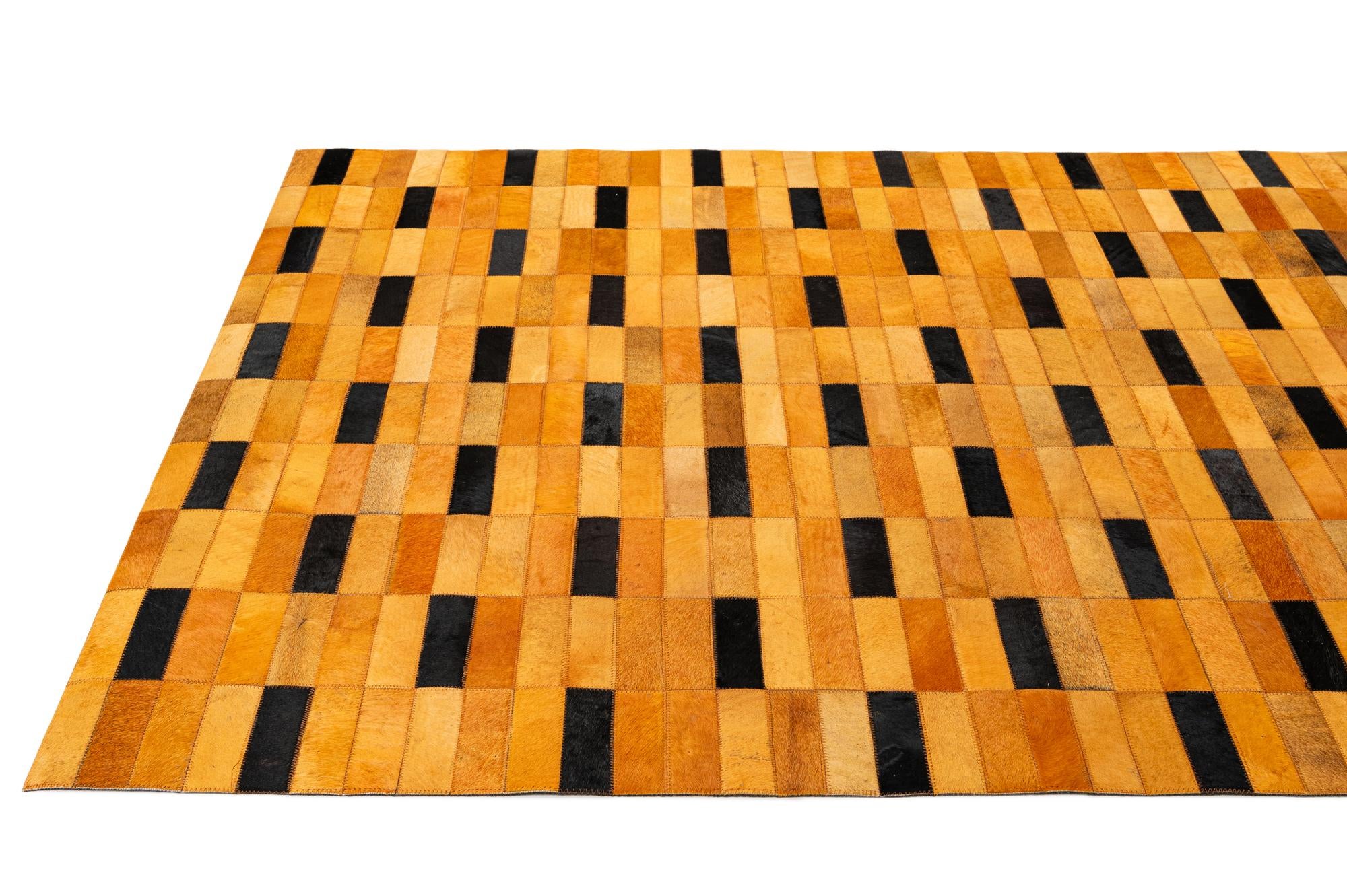 4' 11 x 8' Cowhide - Patchwork Rug