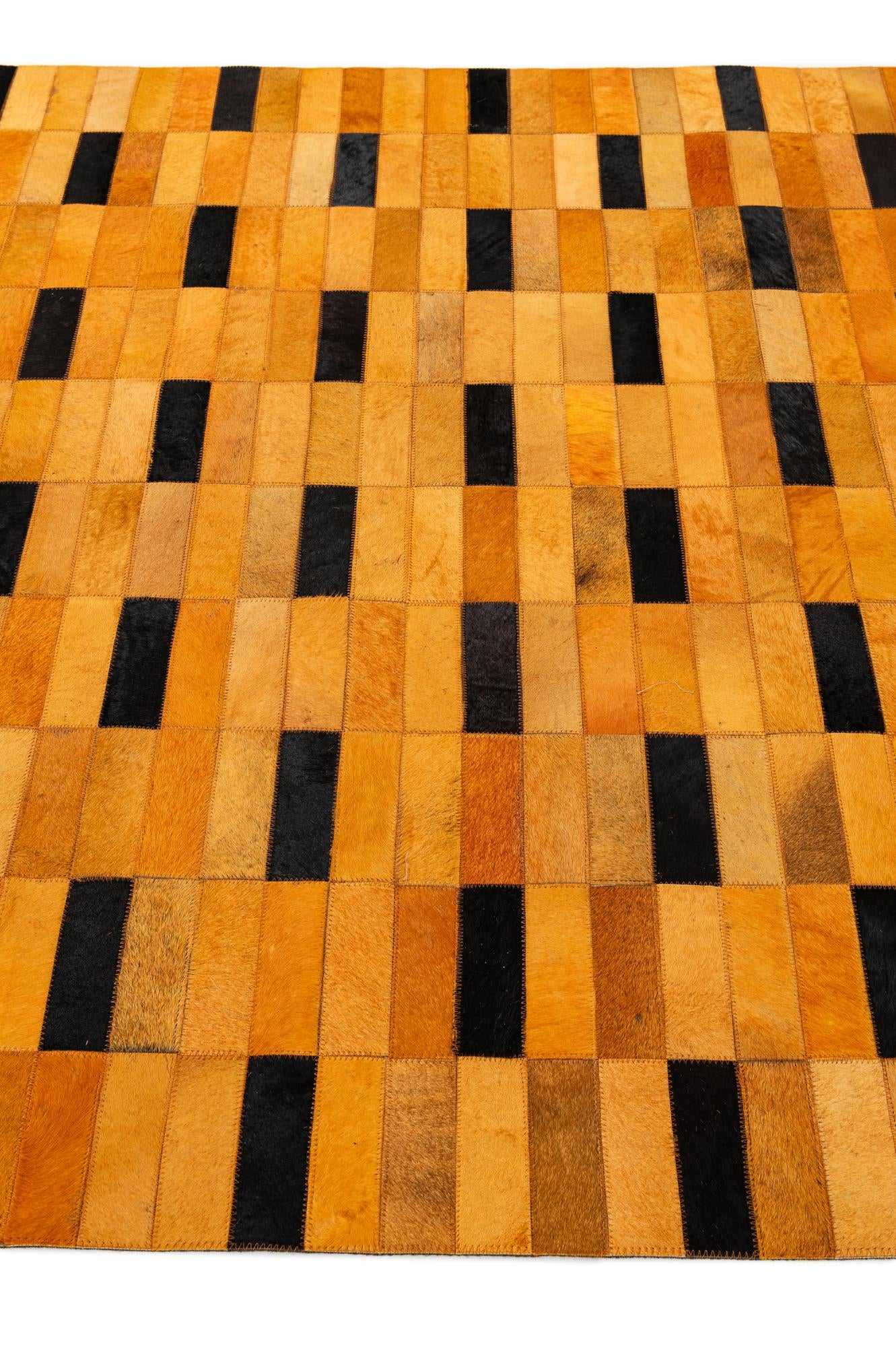 4' 11 x 8' Cowhide - Patchwork Rug