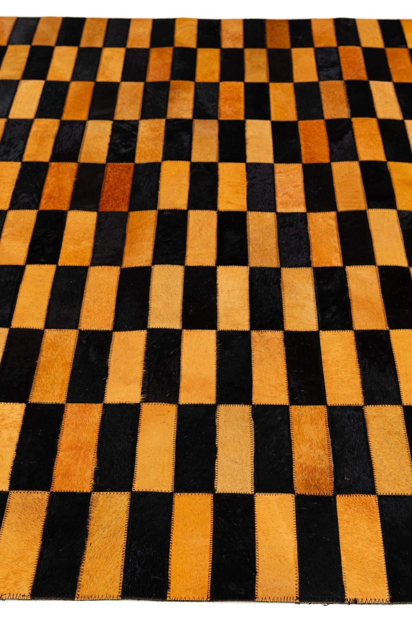 4' 11 x 8' Cowhide - Patchwork Rug