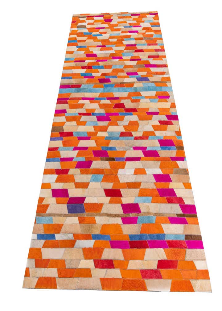 5' 1 x 8' Cowhide Leather Rug