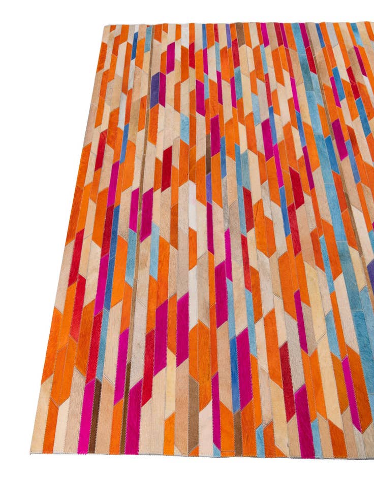 Detail image of 5' 1 x 8' Cowhide Leather Rug