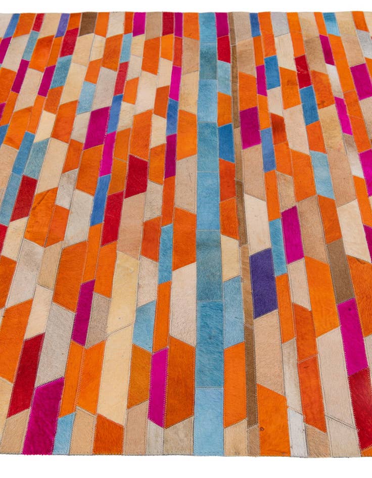 Detail image of 5' 1 x 8' Cowhide Leather Rug