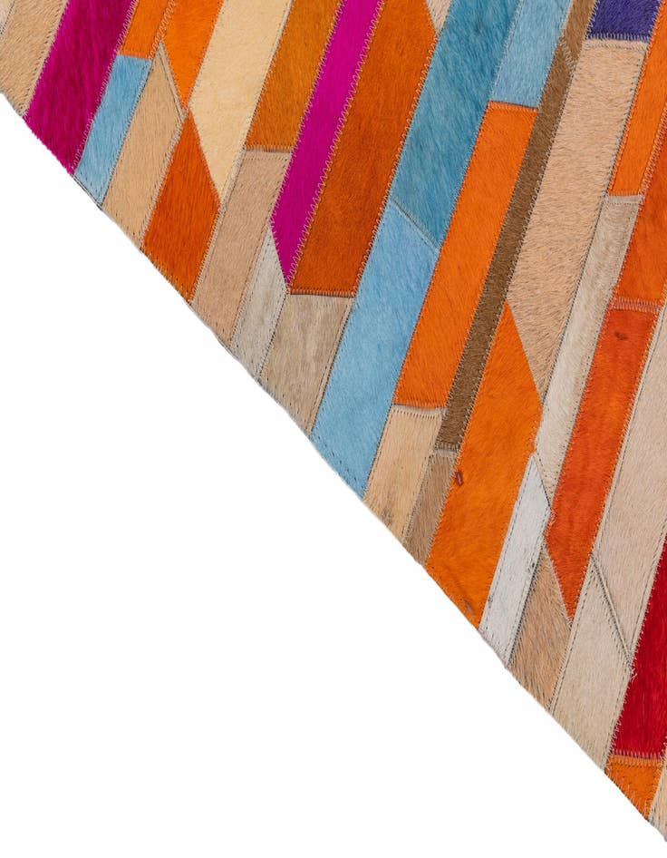 Detail image of 5' 1 x 8' Cowhide Leather Rug