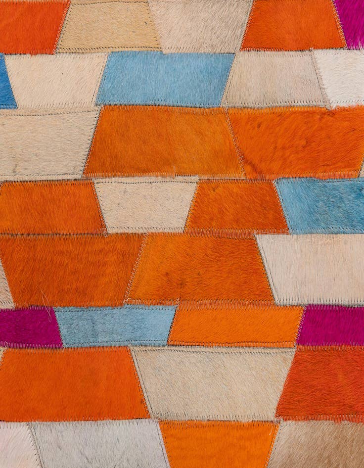 Detail image of 5' 1 x 8' Cowhide Leather Rug