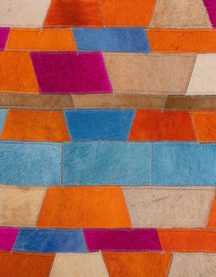 Detail image of 5' 1 x 8' Cowhide Leather Rug