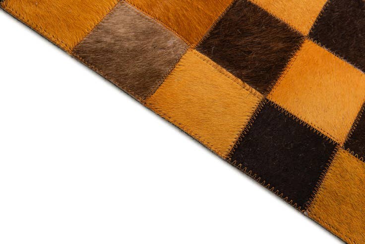 Detail image of 5' 2 x 8' 1 Cowhide Stocks Rug