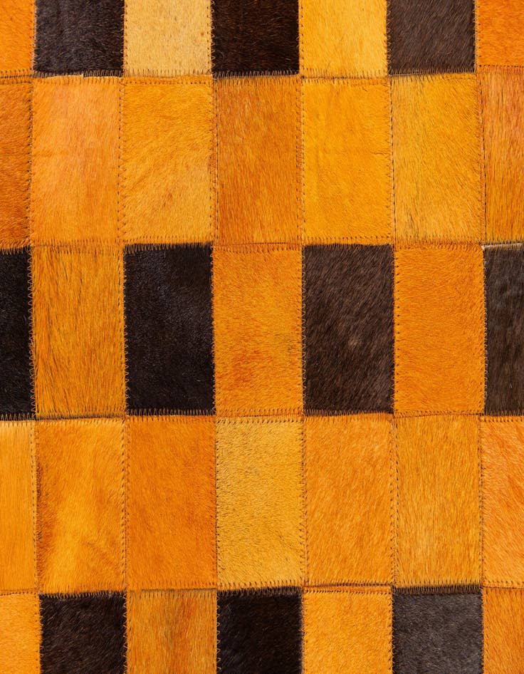 Detail image of 5' 2 x 8' 1 Cowhide Stocks Rug