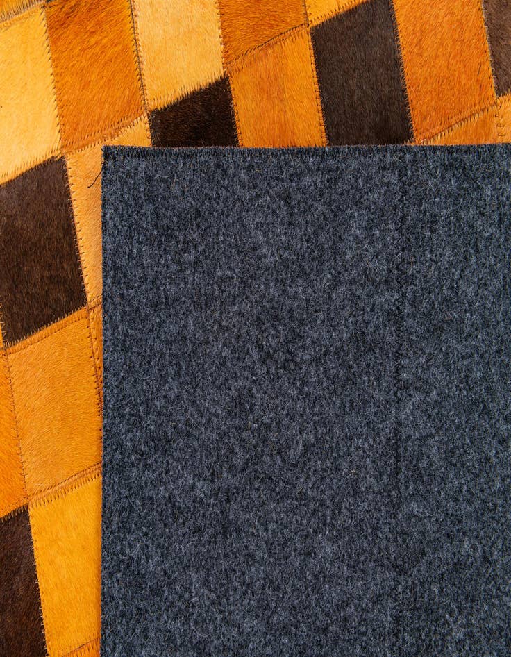 Detail image of 5' 2 x 8' 1 Cowhide Stocks Rug