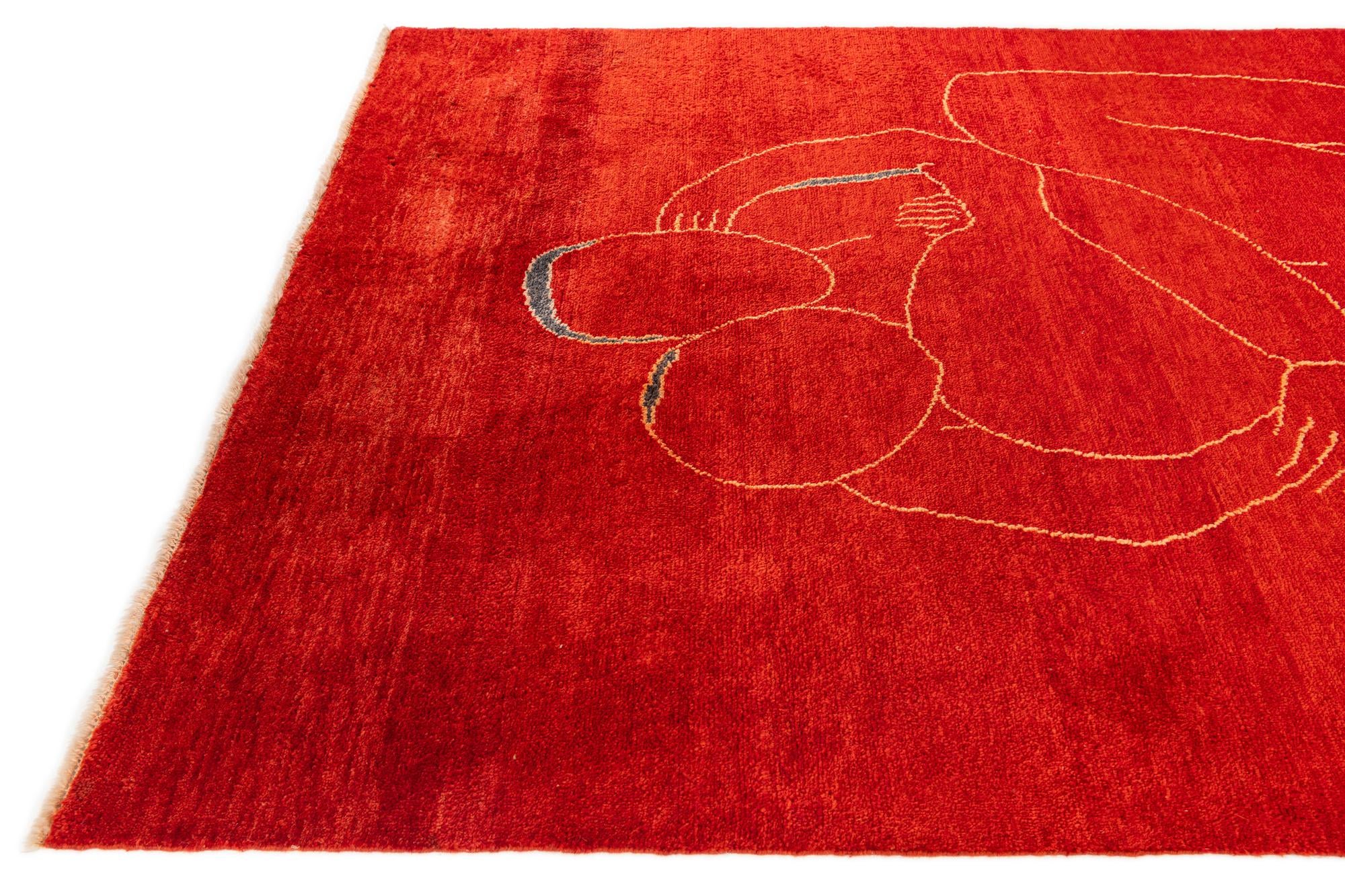 6' 8 x 9' 11 Hand Knotted Darya Wool Rug