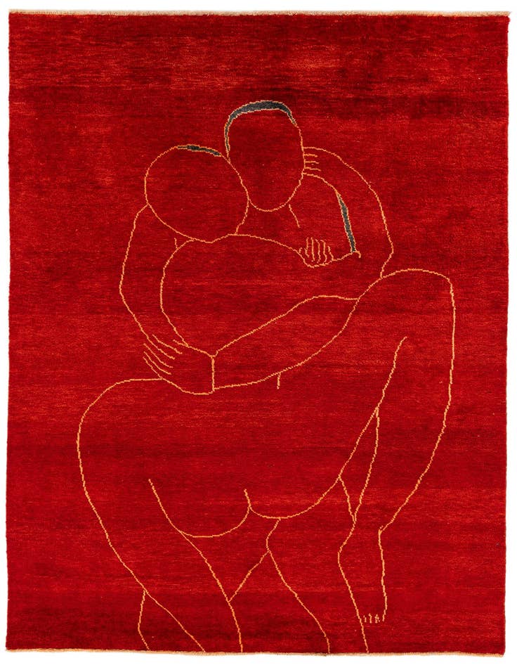 Detail image of 6' 8 x 9' 11 Hand Knotted Darya Wool Rug
