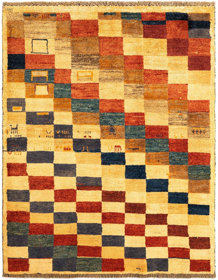 Detail image of 4' 1 x 6' 3 Gabbeh Wool Rug
