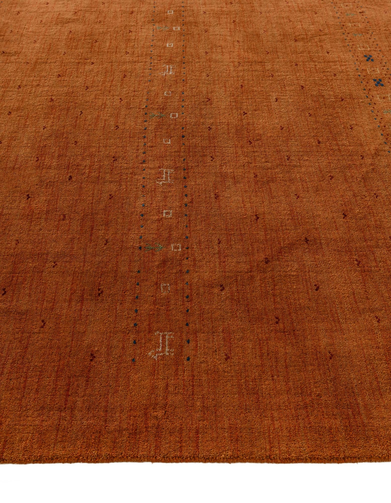 10' 1 x 13' 1 Hand Knotted Gabbeh Wool Rug