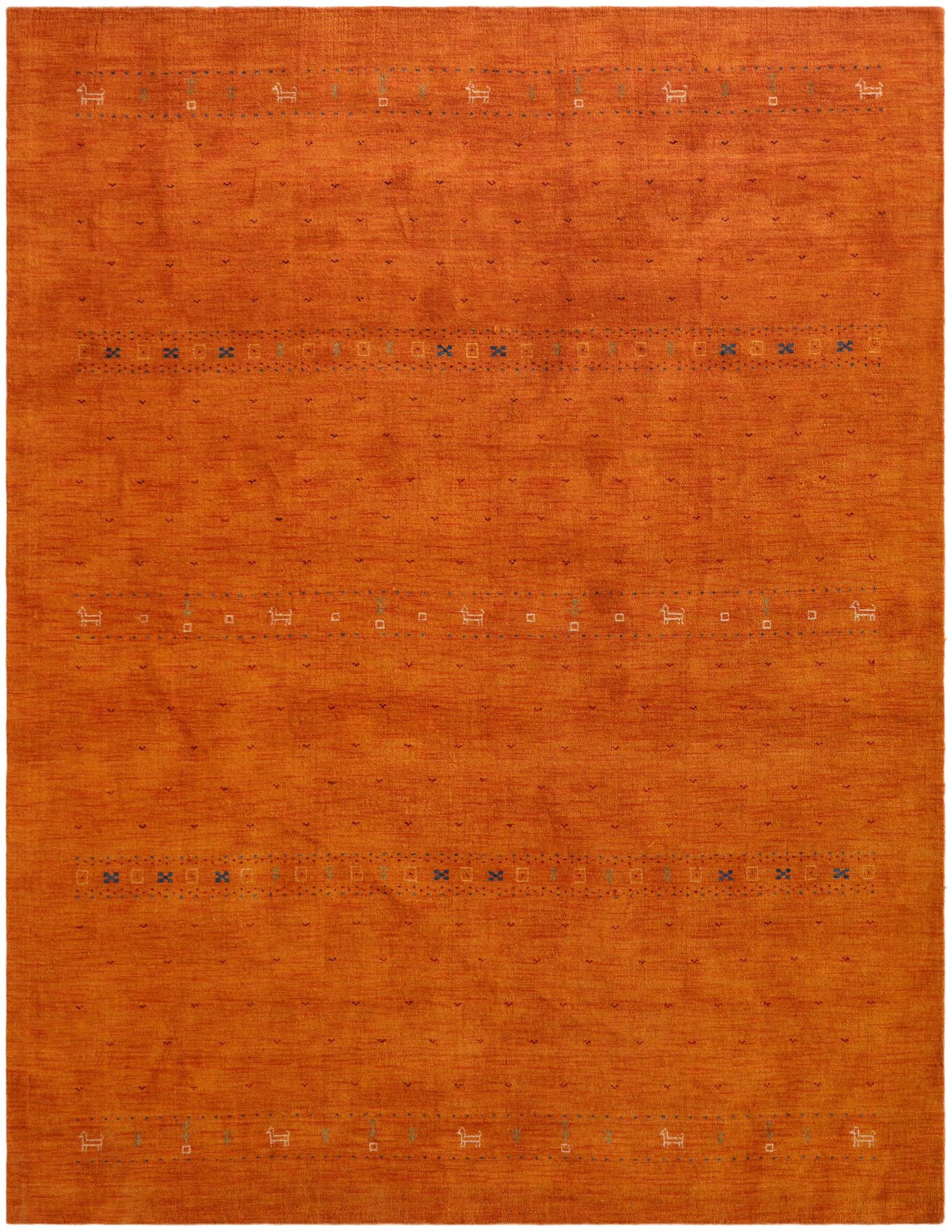 10' 1 x 13' 1 Hand Knotted Gabbeh Wool Rug