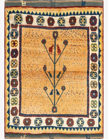 3' 8 x 5' 2 Gabbeh Wool Rug