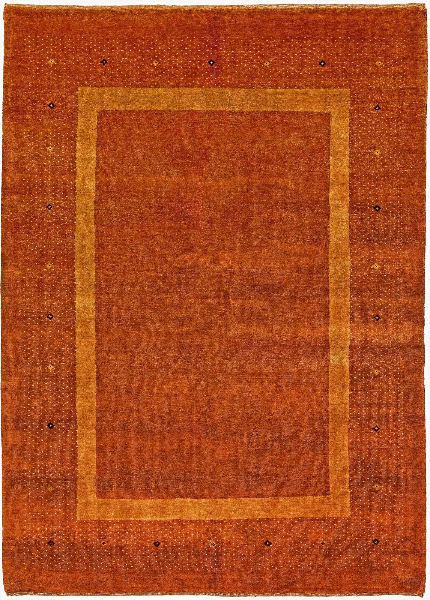 4' 8 x 6' 5  Hand Knotted Gabbeh Wool Rug