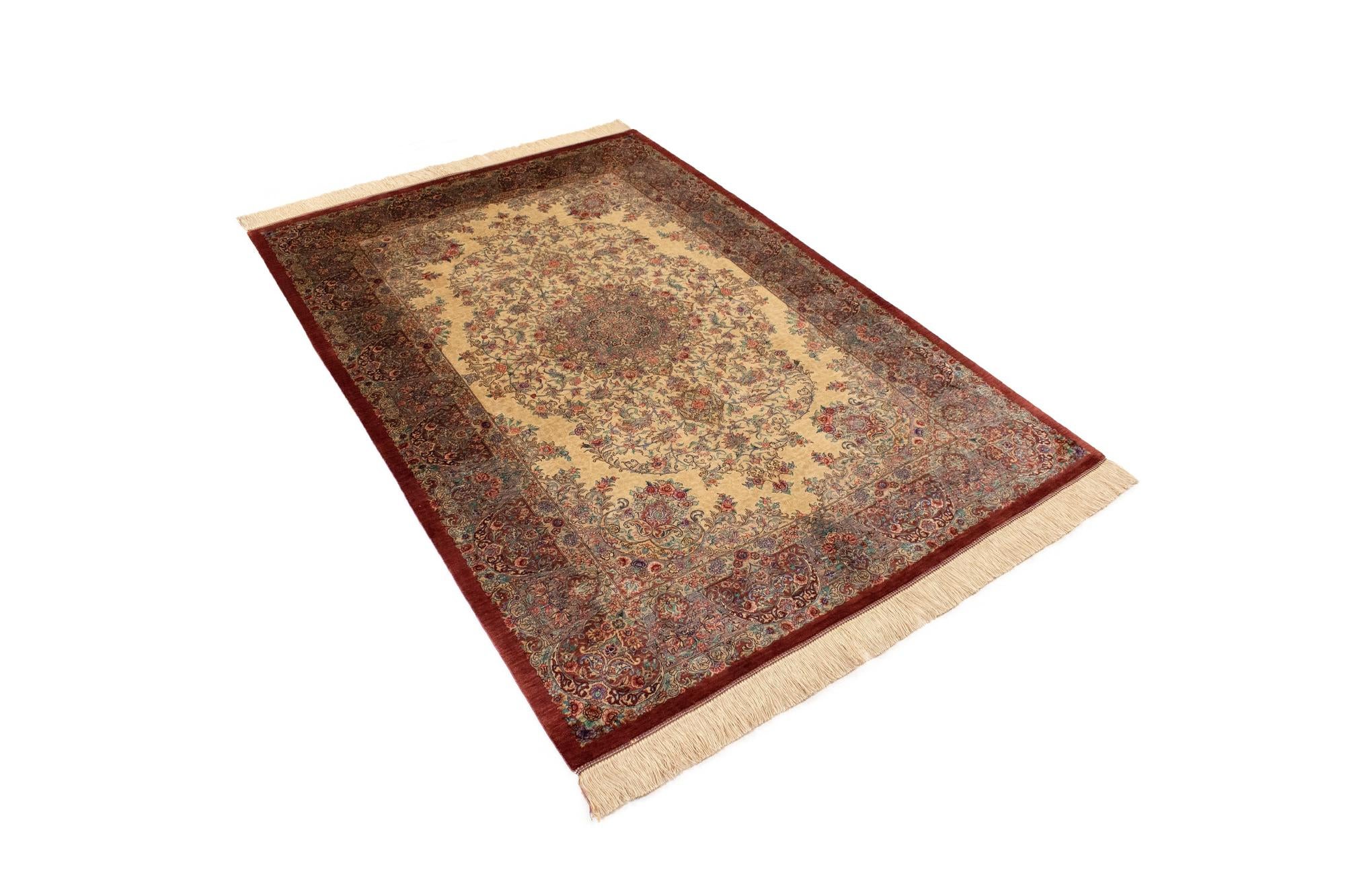 4' 4 x 6' 6 Ghom Silk Rug