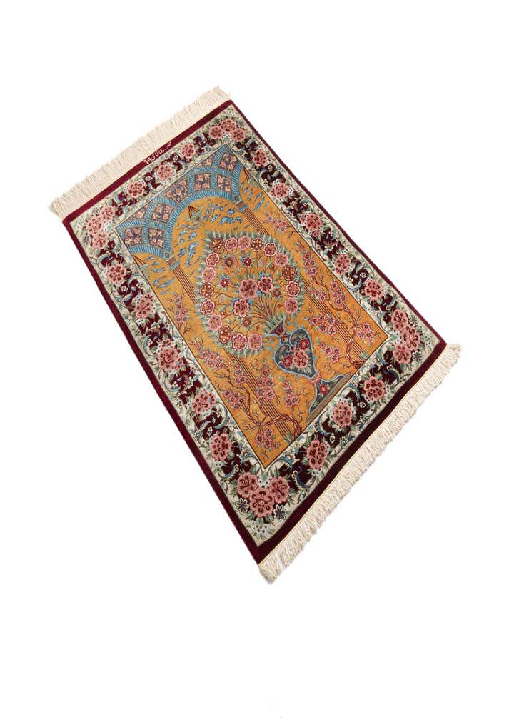 2' 7 x 3' 10 Ghom Silk Rug