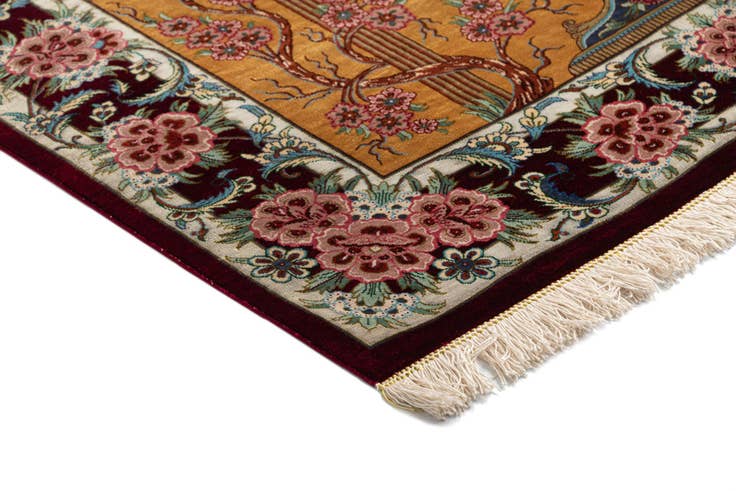 Detail image of 2' 7 x 3' 10 Ghom Silk Rug