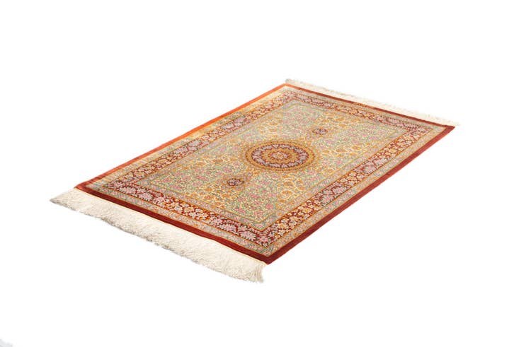 Detail image of 2' 7 x 4' 1 Ghom Silk Rug