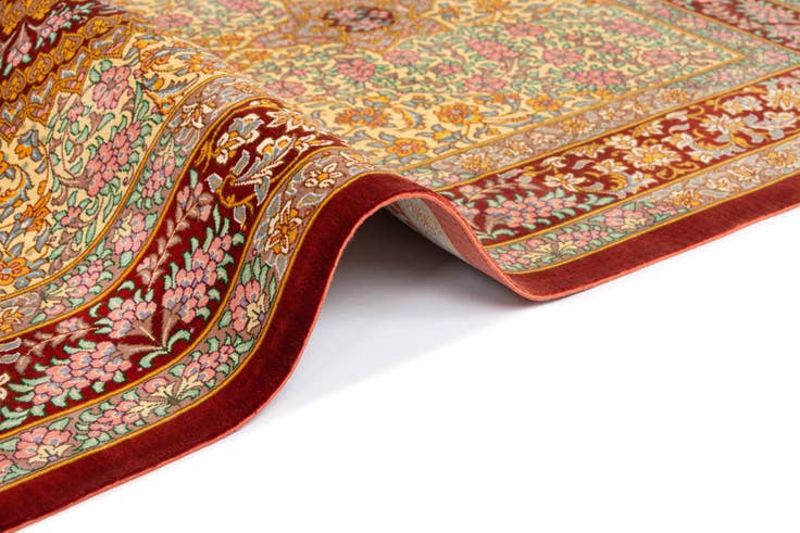 Detail image of 2' 7 x 4' 1 Ghom Silk Rug