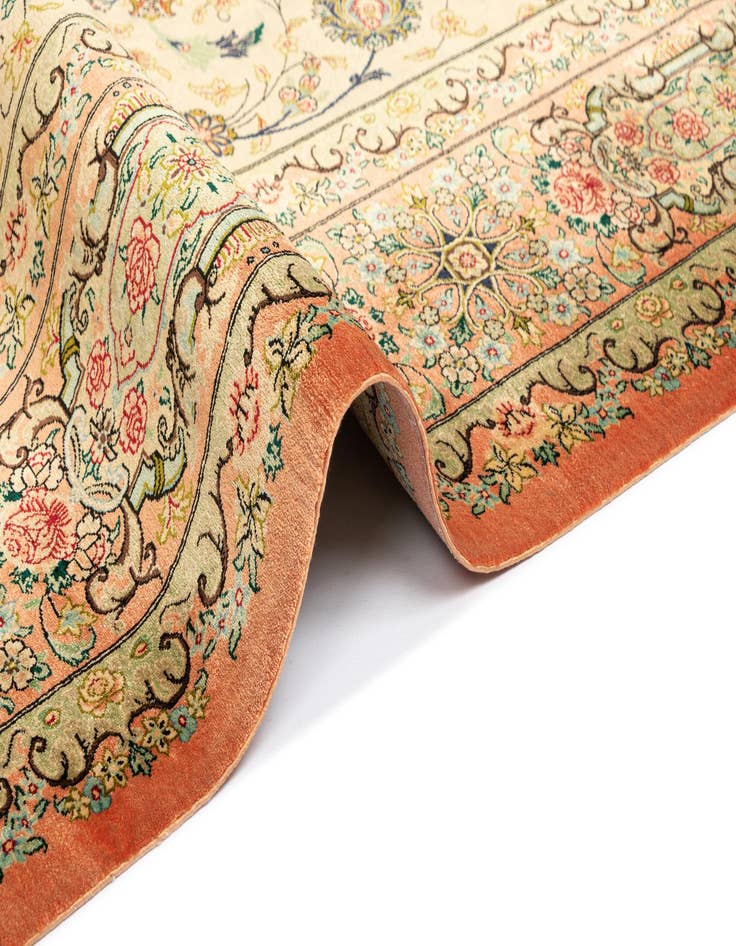 Detail image of 6' 6 x 9' 10 Ghom Silk Rug