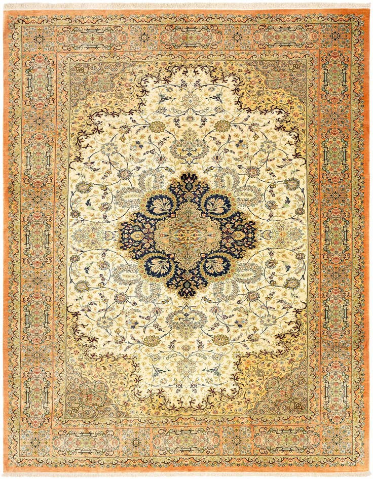 Detail image of 6' 6 x 9' 10 Ghom Silk Rug