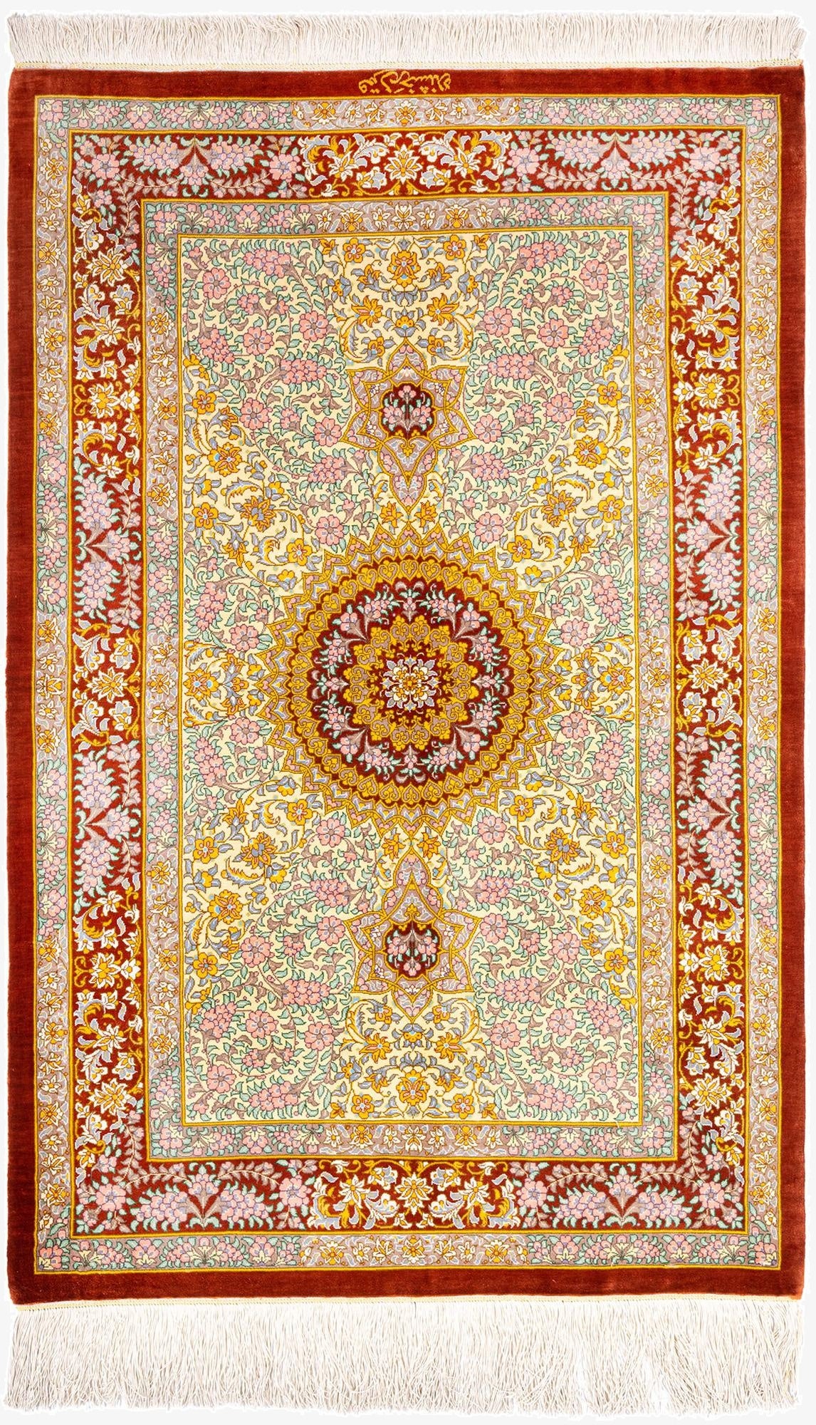 2' 7 x 4' 1 Ghom Silk Rug