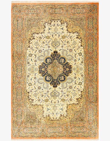 6' 6 x 9' 10 Ghom Silk Rug