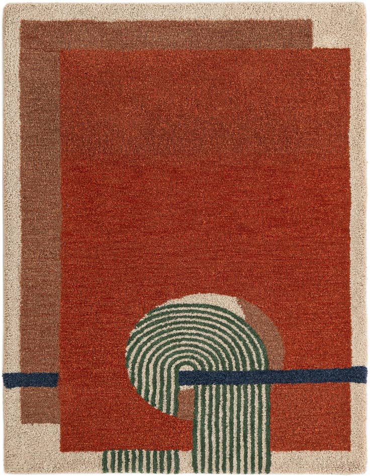 Detail image of 5' 1 x 8' Handtufted Wool Rug