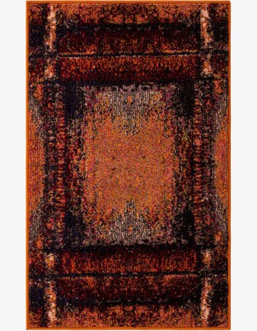 Orange Washable Hyacinth Rug