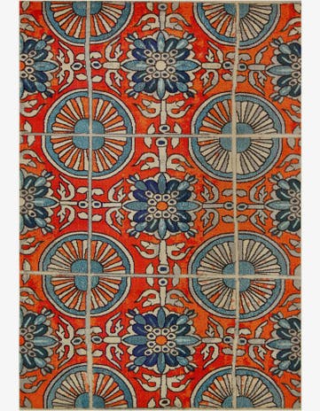 Orange Washable Hyacinth Rug