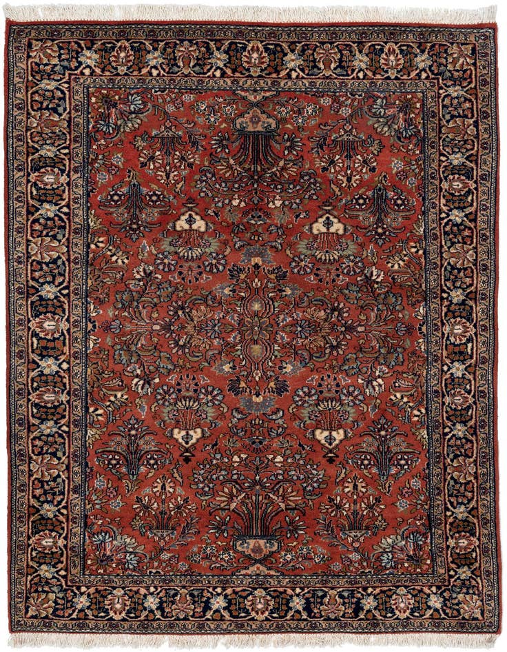Detail image of 4' 3 x 6' Hand Knotted Jaipur Wool Rug