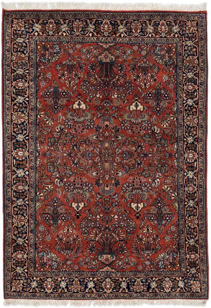4' 3 x 6' Hand Knotted Jaipur Wool Rug