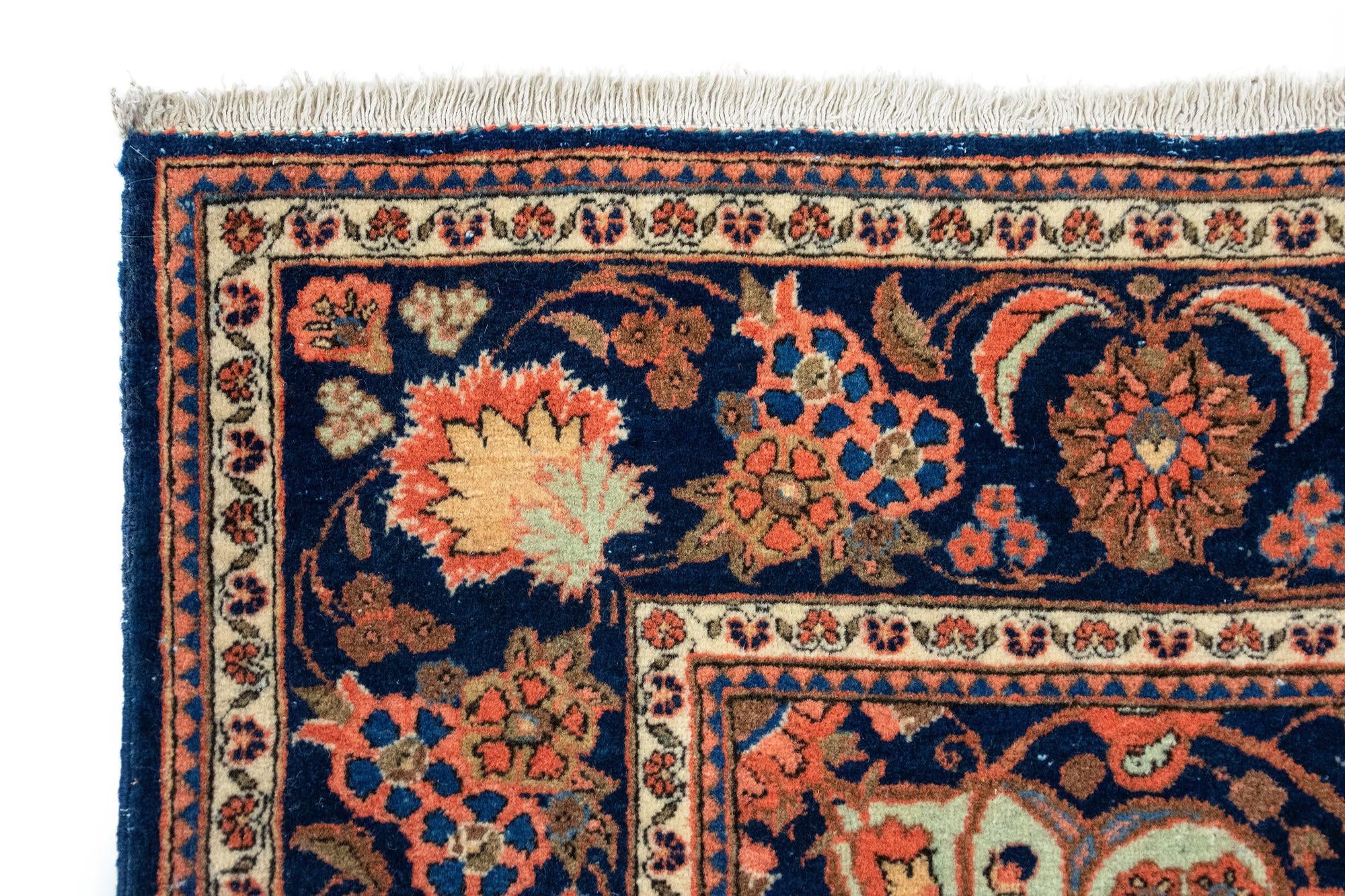 4' 4 x 6' 5 Hand Knotted Kashan Persian Wool Rug
