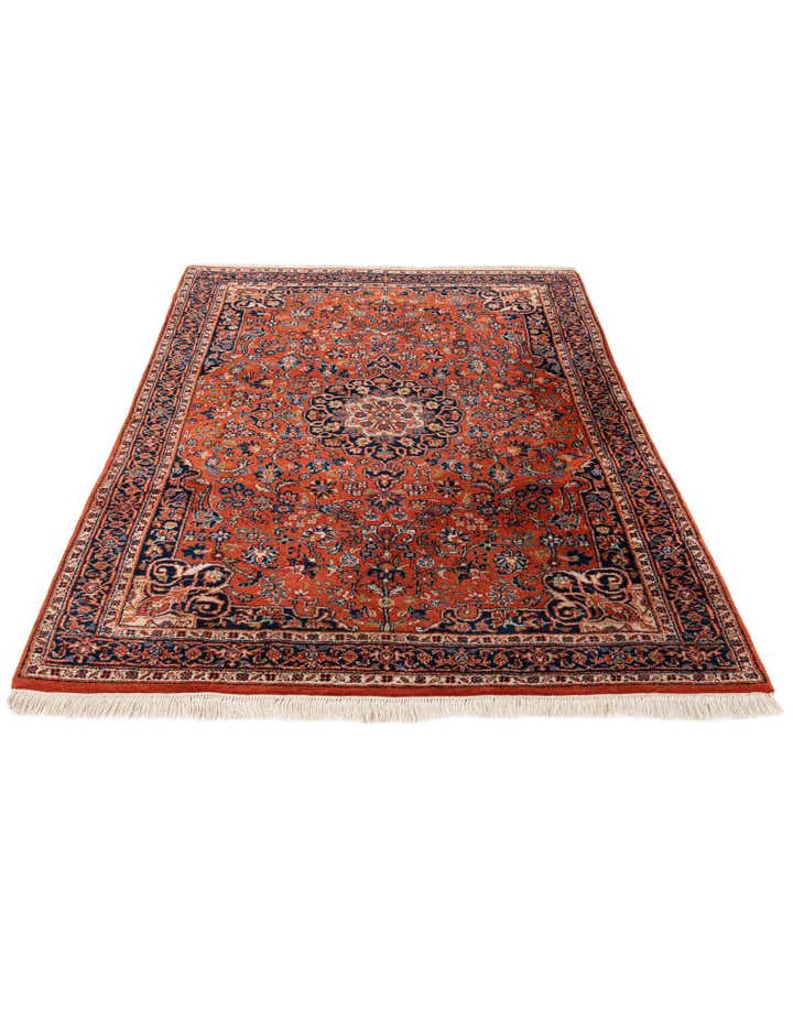 4' 3 x 6' Hand Knotted Kashan Wool Rug