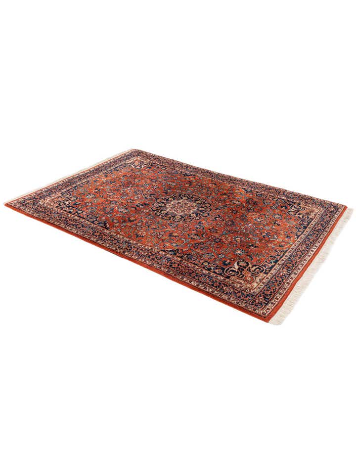4' 3 x 6' Hand Knotted Kashan Wool Rug